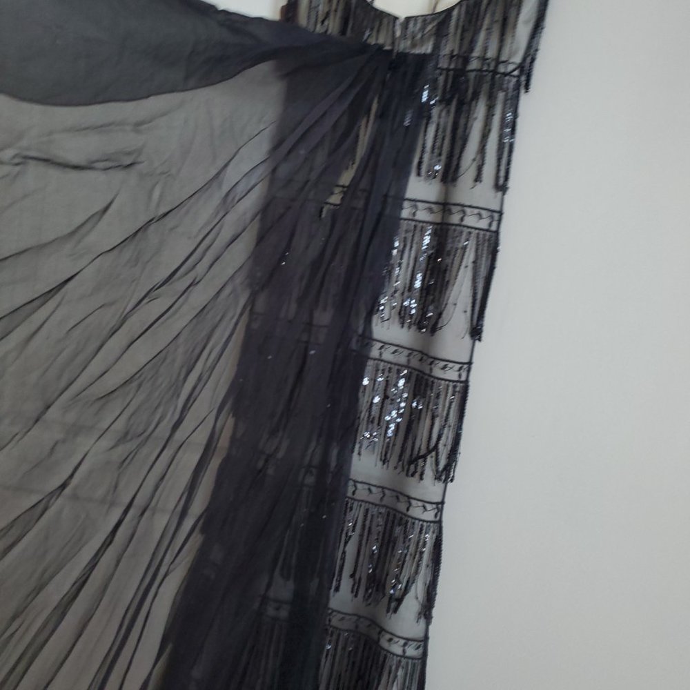 Sequin Fringe Illusion Mesh Gown Formal Evening D… - image 7